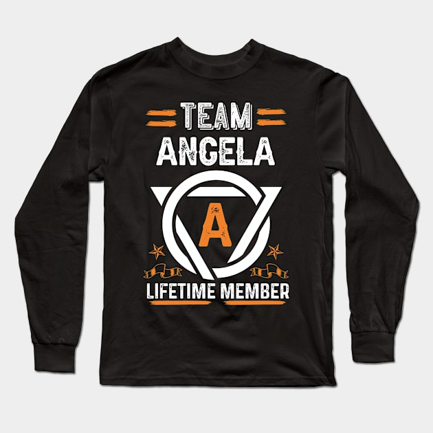 Team angela Lifetime Member, Family Name, Surname, Middle name Long Sleeve T-Shirt by Smeis